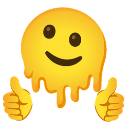 Thumbs up and Melting face