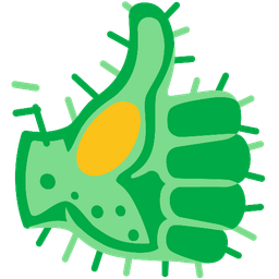 thumbs up and microbe