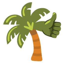 thumbs up and palm tree