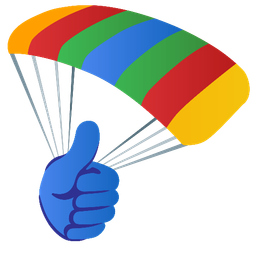 thumbs up and parachute