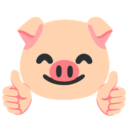 thumbs up and pig face