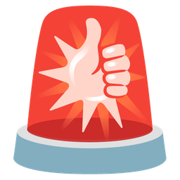 thumbs up and police car light