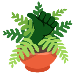 thumbs up and potted plant