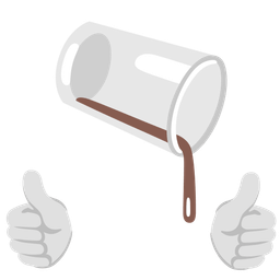 thumbs up and pouring liquid