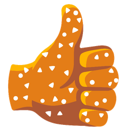 thumbs up and pretzel