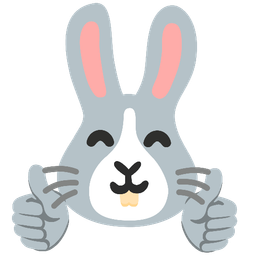 thumbs up and rabbit face