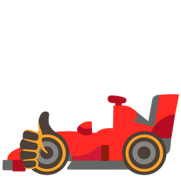 thumbs up and racing car
