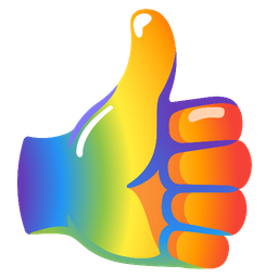 thumbs up and rainbow
