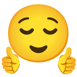 thumbs up and relieved face