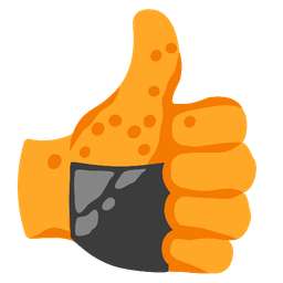 thumbs up and rice cracker