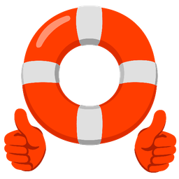 thumbs up and ring buoy