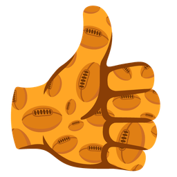 thumbs up and rugby football