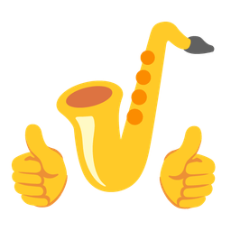 thumbs up and saxophone