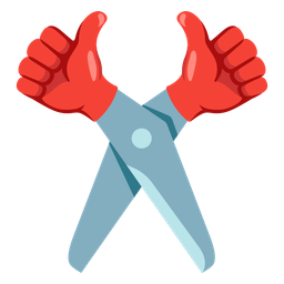 thumbs up and scissors