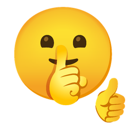 thumbs up and shushing face