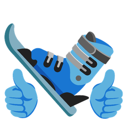 thumbs up and skis