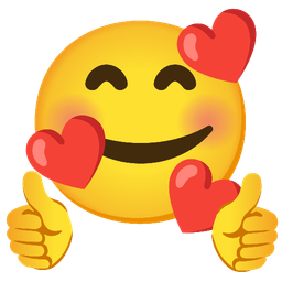 Thumbs up and Smiling face with hearts