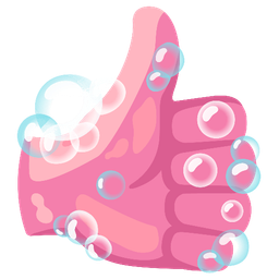 thumbs up and soap