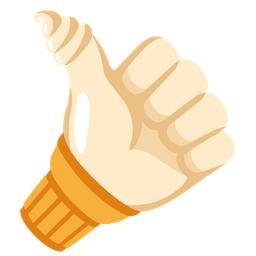 thumbs up and soft ice cream