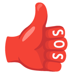 thumbs up and SOS button