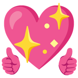 thumbs up and sparkling heart