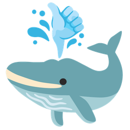 thumbs up and spouting whale