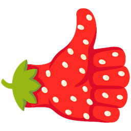 thumbs up and strawberry