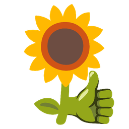 thumbs up and sunflower