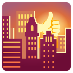 thumbs up and sunset