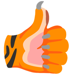 thumbs up and tiger face