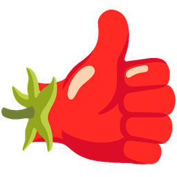 thumbs up and tomato