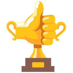 thumbs up and trophy