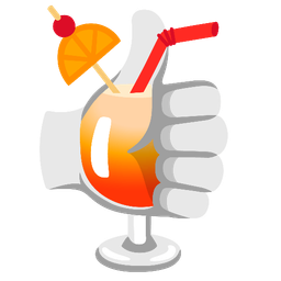 thumbs up and tropical drink