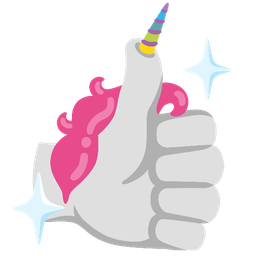thumbs up and unicorn