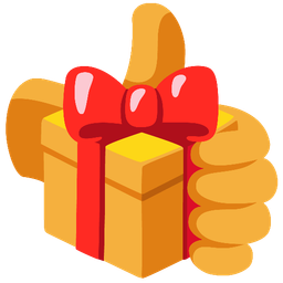 thumbs up and wrapped gift