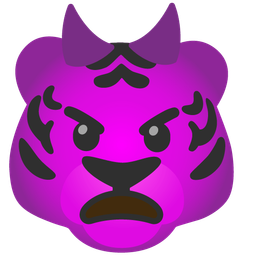 Tiger face and Angry face with horns