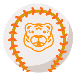 tiger face and baseball
