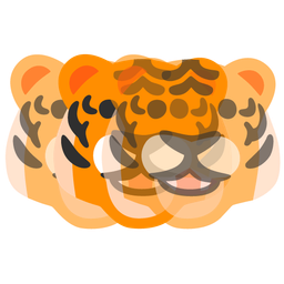 tiger face and beating heart