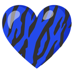 tiger face and blue heart