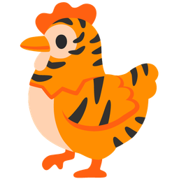 Tiger face and Chicken