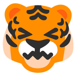 Tiger face and Confounded face