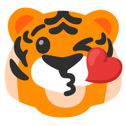 Tiger face and Face blowing a kiss
