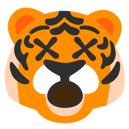 Tiger face and Face with crossed-out eyes