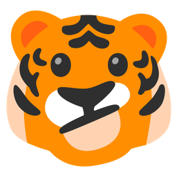 Tiger face and Face with diagonal mouth