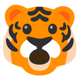 Tiger face and Face with open mouth