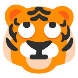 Tiger face and Face with rolling eyes