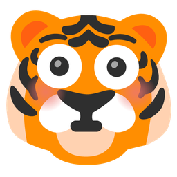 Tiger face and Flushed face