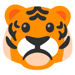 Tiger face and Frowning face