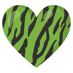 Tiger face and Green heart