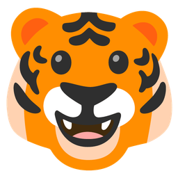 Tiger face and Grinning face